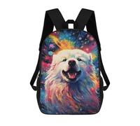 sinyumoney Colorful Abstract Dog Art Print-1 Backpack School Bag High Secondary School Bags Casual Backpack - Perfect for Travel, Work And Daily Use 17inch