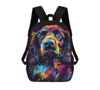 sinyumoney Colorful Abstract Dog Art Print-10 School Backpack Lightweight Airport College Students Back Pack for Boys/Girls/Teenagers 17inch
