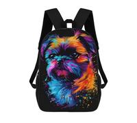 sinyumoney Colorful Abstract Dog Art Print-12 School Backpack Water Resistant Travel Backpack Computer Bag for Men, Women & Teenage Boys 17inch