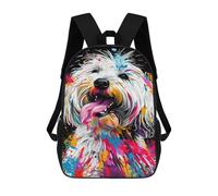 sinyumoney Colorful Abstract Dog Art Print-33 Backpack School Bag High Secondary School Bags Casual Backpack - Perfect for Travel, Work And Daily Use 17inch