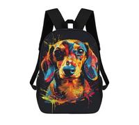 sinyumoney Colorful Abstract Dog Art Print-34 Rucksack School Secondary High School College Backpack Travel for Campus Outdoor Travel Sports 17inch
