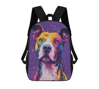 sinyumoney Colorful Abstract Dog Art Print-4 Backpack Kids School Bag Boys Cartoon 3D Print Students Schoolbag Laptop Daypack for Boys Girls 17inch