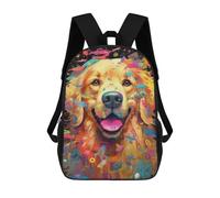 sinyumoney Colorful Abstract Dog Art Print -4 Backpack School Water Resistant Travel Backpack Computer Bag - Perfect for Travel, Work And Daily Use 17inch