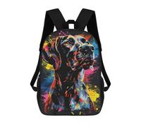 sinyumoney Colorful Abstract Dog Art Print-44 Backpack School Bag Large School Backpack for Boys - Perfect for Travel, Work And Daily Use 17inch