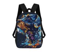 sinyumoney Colorful Abstract Dog Art Print-45 Children's Backpacks School Backpack 3D Printed for Kids Travel Rucksacks Book Bags Kids 17inch School Bag