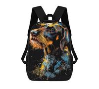 sinyumoney Colorful Abstract Dog Art Print-46 Backpack School Bag Fashion Stationery Backpack Waterproof Casual Daypacks- Perfect for Travel, Work And Daily Use 17inch