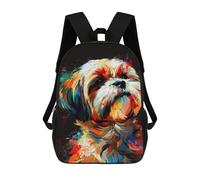 sinyumoney Colorful Abstract Dog Art Print -5 Backpack School Lightweight Airport College Students Back Pack for School/Work/Travel 17inch
