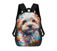 sinyumoney Colorful Abstract Dog Art Print-5 Backpacks 3D Printed 17inch Kids School Backpack Outdoor Casual Daypack Casual Travel Bags for Middle School Students