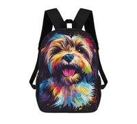 sinyumoney Colorful Abstract Dog Art Print-50 Backpack School Rucksack Casual Daypacks School Work Travel Bag for Men, Women & Teenage Boys 17inch