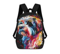 sinyumoney Colorful Abstract Dog Art Print-53 School Backpack Fashion Stationery Backpack Waterproof Casual Daypacks for Men/Women 17inch