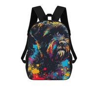 sinyumoney Colorful Abstract Dog Art Print-9 Backpack School Bag Large School Backpack for Boys - Perfect for Travel, Work And Daily Use 17inch