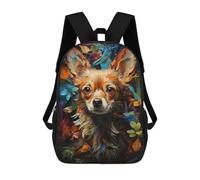 sinyumoney Colorful Abstract Dog Artwork Backpacks, Kids Backpack Student School Bag 3D Printed Travel Backpacks Fashion Accessory Backpack Children Waterproof School Bags 17inch