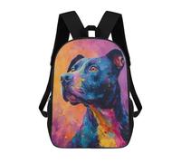 sinyumoney Colorful Abstract Dog Painting-2 Rucksack Rucksack Casual Daypacks School Work Travel Bag for Men, Women & Teenage Boys 17inch