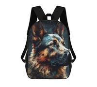 sinyumoney Colorful Abstract Dog Portrait -2 Backpacks, Kids Backpack Student School Bag 3D Printed Travel Backpacks Fashion Accessory Backpack Children Waterproof School Bags 17inch