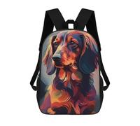 sinyumoney Colorful Abstract Dog Portrait -5 School Backpack Daypacks Business Backpack Water Resistant Bookbag for School/Work/Travel 17inch