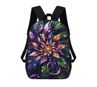 sinyumoney Colorful Abstract Flower Art-3 Backpack School Rucksack Casual Daypacks School Work Travel Bag for Men, Women & Teenage Boys 17inch