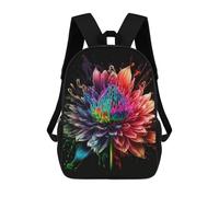 sinyumoney Colorful Abstract Flower Art Backpacks Kids 17inch School Backpack School Bag 3D Printed School Bag for Boys Elementary And Middle School Students