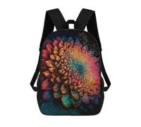 sinyumoney Colorful Abstract Flower Artwork Backpack School Bag Business Durable Laptop Bag for Boys/Girls/Teenagers 17inch