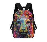 sinyumoney Colorful Abstract Lion Art Kids Backpack,School Backpack Kids School Bag 3D Printed Cartoon Large Capacity Backpack for Kids Boys And Girls 17inch