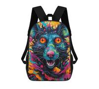 sinyumoney Colorful Abstract Mouse Artwork 3D Printed Children's School Backpack for Kids Travel Rucksacks Book Bags Kids School Bag 17inch