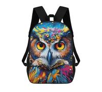 sinyumoney Colorful Abstract Owl Art-1 Backpacks 3D Printed Kids School Backpack School Bag Fashion Rucksacks for Boys Elementary And Middle School Students 17inch