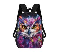 sinyumoney Colorful Abstract Owl Art-25 Kids Backpack, Backpack School Bag, Backpacks Kids School 3D Printed School Bags for Elementary And Middle School Students Teens Birthday Gift 17inch