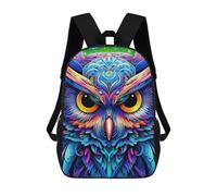sinyumoney Colorful Abstract Owl Art-9 Children's Backpack, Schoolbag Large Capacity Students Bookbag Rucksack Knapsack for Boys Girls Adults Teen 17inch