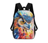 sinyumoney Colorful Abstract Owl Painting Backpack School Bag High Secondary School Bags Casual Backpack for Teenage Girls Boys Women Men 17inch