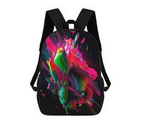 sinyumoney Colorful Abstract Painting Backpack Kids School Bag Boys Cartoon 3D Print Students Schoolbag Laptop Daypack for Boys Girls 17inch