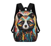 sinyumoney Colorful Abstract Panda Art Backpack 3D Print Kids Bag Elementary Students Daypack Lightweight School Bag for Children Girls Boys Nursery Lunch Pack 17inch