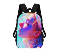 sinyumoney Colorful Abstract Portrait -2 Backpack School Backpack Kids School Bag Large Capacity Kids Backpack for School Rucksack 3D Book Bag Gifts for Kids 17inch