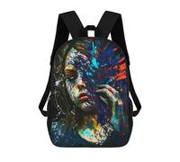 sinyumoney Colorful Abstract Portrait -8 Kids Backpack,School Backpack Kids School Bag 3D Printed Cartoon Large Capacity Backpack for Kids Boys And Girls 17inch