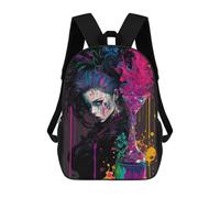 sinyumoney Colorful Abstract Portrait with Martini Glass Kids Backpack,School Backpack Kids School Bag 3D Printed Cartoon Large Capacity Backpack for Kids Boys And Girls 17inch