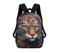 sinyumoney Colorful Abstract Tiger Art Print 3D Printed 17inch Kids School Bag Rucksacks Children's School Fashion Casual Back Pack High Capacity Travel Book Bags