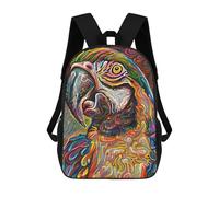 sinyumoney Colorful Abstract Tiger Portrait -1 3D Printed School Bag Children's School Backpack Schoolbags Travel Backpacks Casual Fashion Bag for Kids School Students 17inch