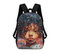 sinyumoney Colorful Afro Artwork School Backpack Business Durable Laptop Bag for Camping Outdoor Adventures And Daily Travel 17inch