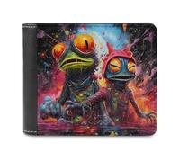 sinyumoney Colorful Alien Creatures 3D Print PU Leather Wallet Credit Card Slots Minimalist Style Leather Wallet Craftsmanship Gifts 11.7cm*9.5cm