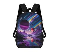 sinyumoney Colorful Alien Landscape with Planets Rucksack Water Resistant Computer Rucksack for Campus Outdoor Travel Sports 17inch