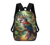 sinyumoney Colorful Amazon Parrot in Rainforest School Backpack Water Resistant School Bag Business Backpack for Girls Boys Teenage 17inch