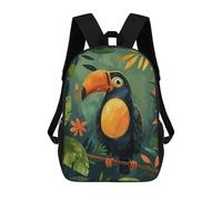 sinyumoney Colorful And Cute Toucan Kids School Backpack School Bag 3D Printed School Bag for Boys Elementary And Middle School Students 17inch
