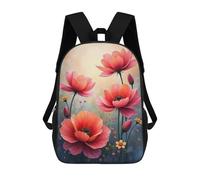 sinyumoney Colorful Array of Blooming Pink Flowers School Backpack Large School Backpack for Boys for Campus Outdoor Travel Sports 17inch