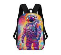 sinyumoney Colorful Astronaut Backpack 3D Printed Kids School Backpack High Capacity Travel Backpacks Book Bags Kids Backpack 17inch