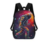 sinyumoney Colorful Astronaut Backpacks Kids School Backpack School Bag 3D Printed School Bag for Boys Elementary And Middle School Students 17inch