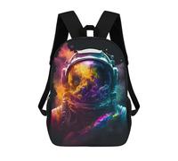 sinyumoney Colorful Astronaut Helmet Art -1 Backpacks Kids School Backpack School Bag 3D Printed School Bag for Boys Elementary And Middle School Students 17inch