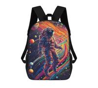 sinyumoney Colorful Astronaut in Space -1 Rucksack Lightweight Casual Daypack School Backpacks for School/Work/Travel 17inch