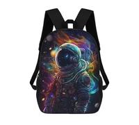 sinyumoney Colorful Astronaut in Space -13 Kids Backpack,School Backpack Kids School Bag 3D Printed Cartoon Large Capacity Backpack for Kids Boys And Girls 17inch