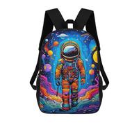 sinyumoney Colorful Astronaut in Space -15 3D Printed School Bag Children's School Backpack Schoolbags Travel Backpacks Casual Fashion Bag for Kids School Students 17inch