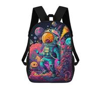 sinyumoney Colorful Astronaut in Space -6 Rucksack School Secondary High School College Backpack Travel for Teenage Girls Boys Women Men 17inch