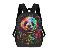 sinyumoney Colorful Astronaut Panda Art Print Children's Backpacks School Backpack 3D Printed for Kids Travel Rucksacks Book Bags Kids 17inch School Bag