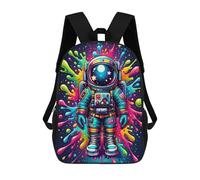 sinyumoney Colorful Astronaut Splash Art Kids Backpack, Backpack School Bag, Backpacks Kids School 3D Printed School Bags for Elementary And Middle School Students Teens Birthday Gift 17inch